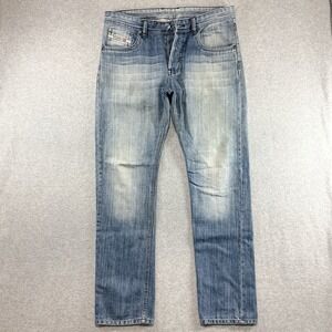 Diesel STRAIGHT LEG Jeans Mens 36x34 Faded Opium Loose Fit Button Fly Italy